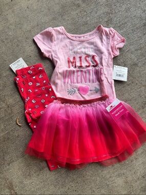 Valentine Pink & Red Tutu Matching Set for Kids - Little Miss Valentine